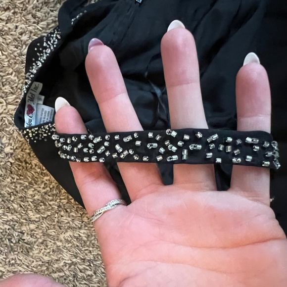 Vintage hand beaded women's full length gown black size 8 - Picture 4 of 7